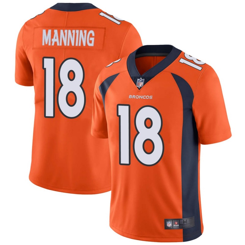 Men's Denver Broncos #18 Peyton Manning Orange Vapor Untouchable Limited Stitched NFL Jersey Men's Denver Broncos #18 Peyton Manning Orange Vapor Untouchable Limited Stitched NFL Jersey